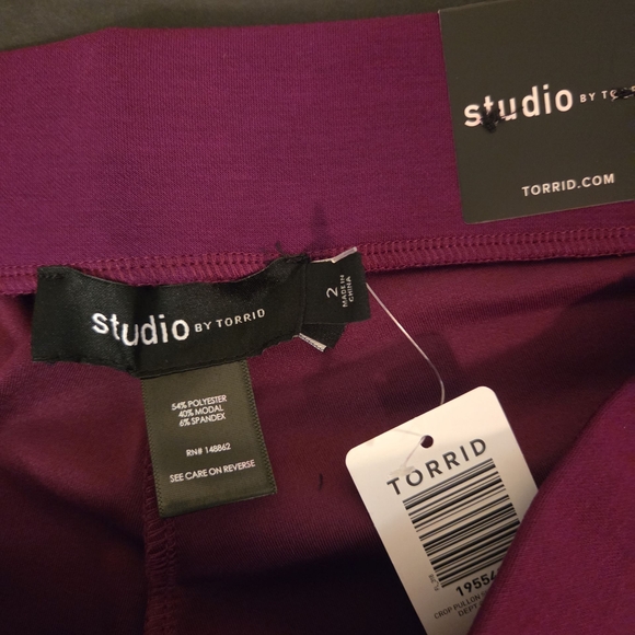 Torrid Crop Pullon Skinny Studio Cupro Pants Size 2T - Picture 5 of 5